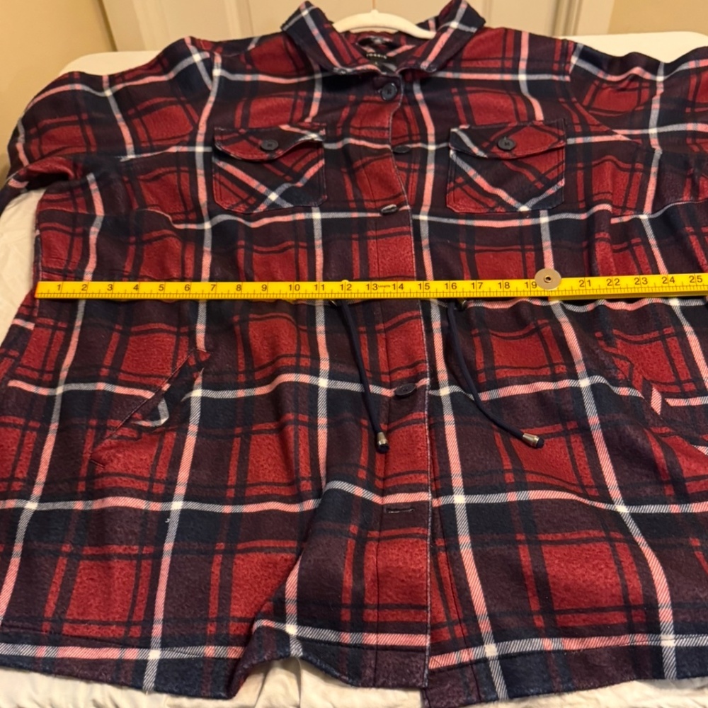 Torrid Plaid Shacket (red/navy) — perfect for fall! - Picture 3 of 9